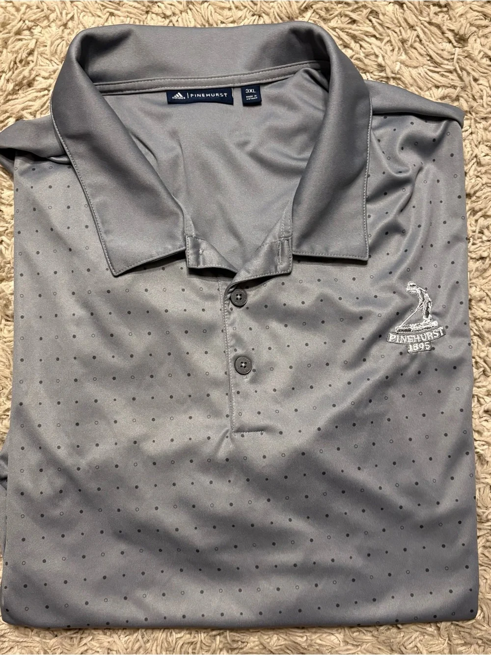 adidas Pinehurst Gray Polo Shirt with Microdot Pattern